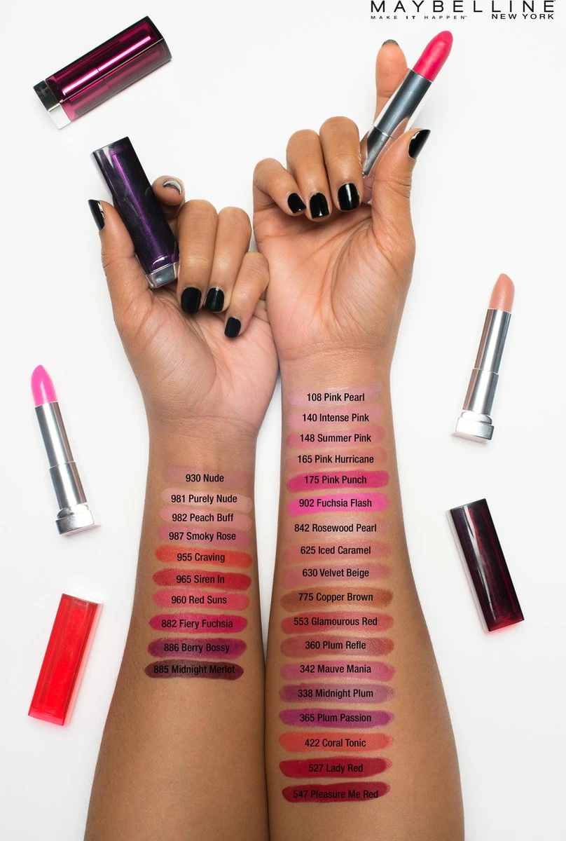 Maybelline Color Sensational - 553 Glamorous Red - Rood - Lippenstift - Afbeelding 6