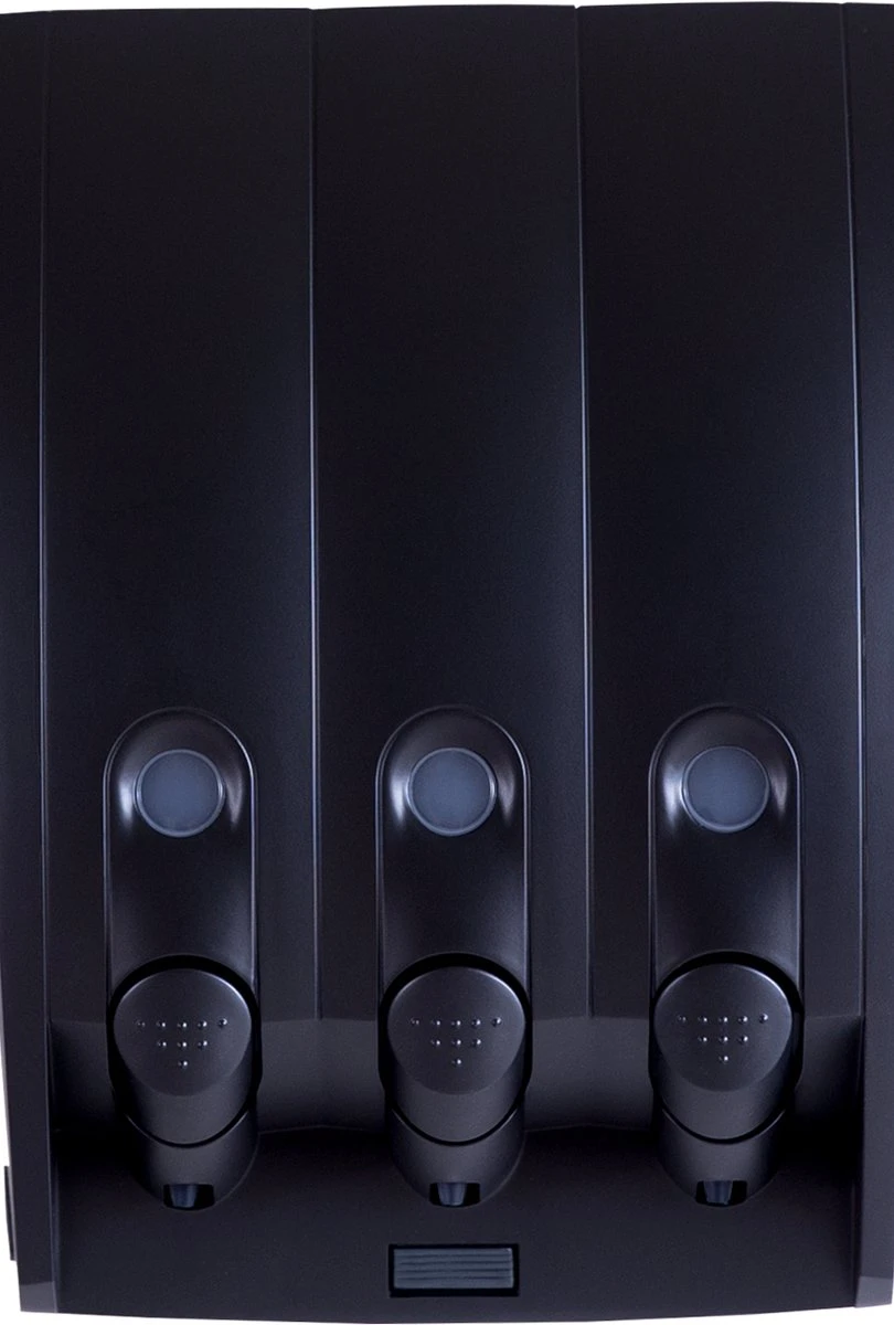 Aquathof, Zeepdispenser, Mat Zwart, 3 Kamer, 3 Reservoirs, 3x350ml, Hangend, Wandmontage - Afbeelding 6