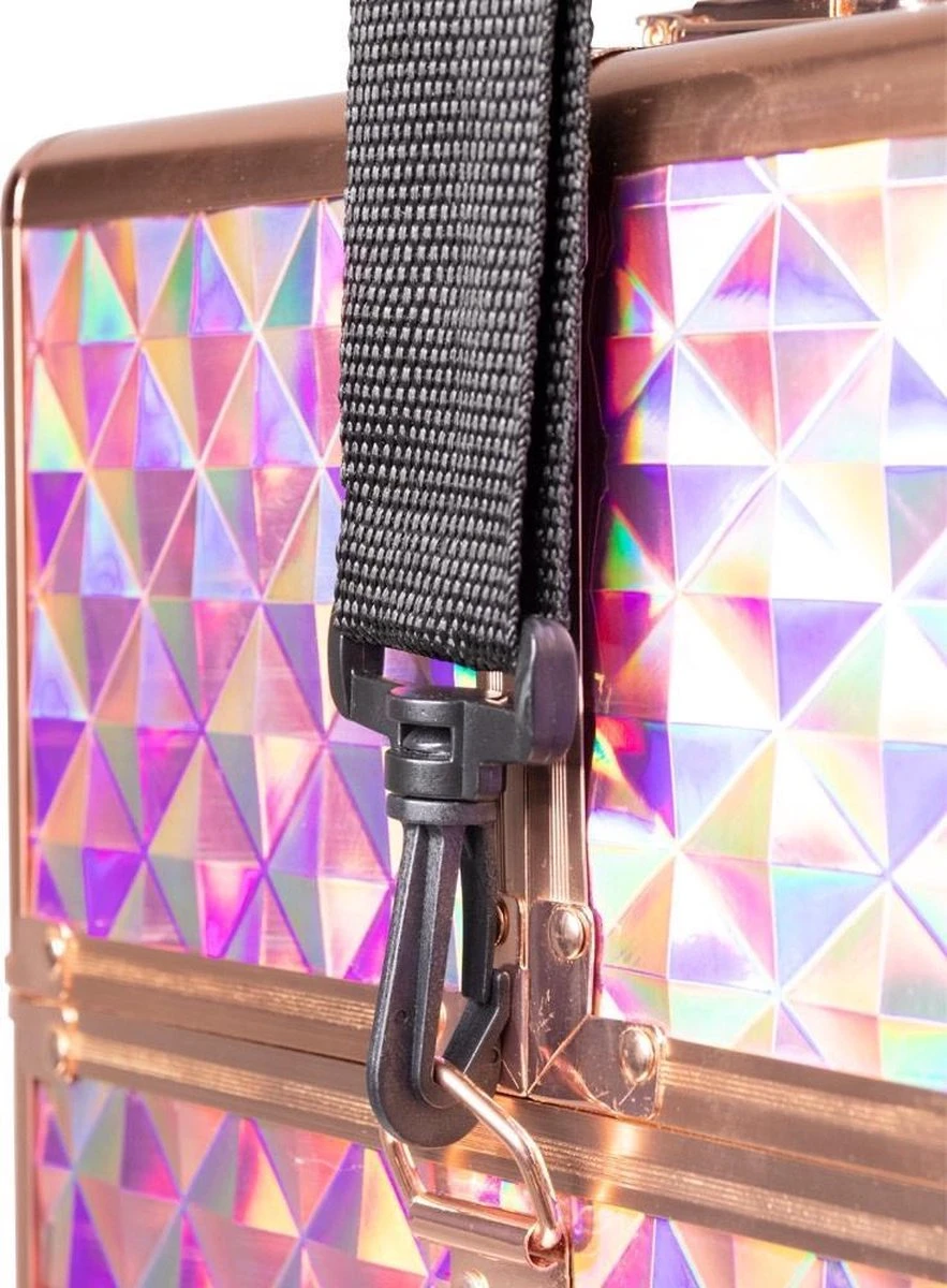 Koffer Groot Holo/Golden Rose XXL Met Opbergvakken - Afbeelding 3