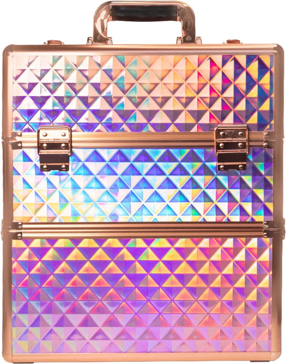 Koffer Groot Holo/Golden Rose XXL Met Opbergvakken - Afbeelding 7