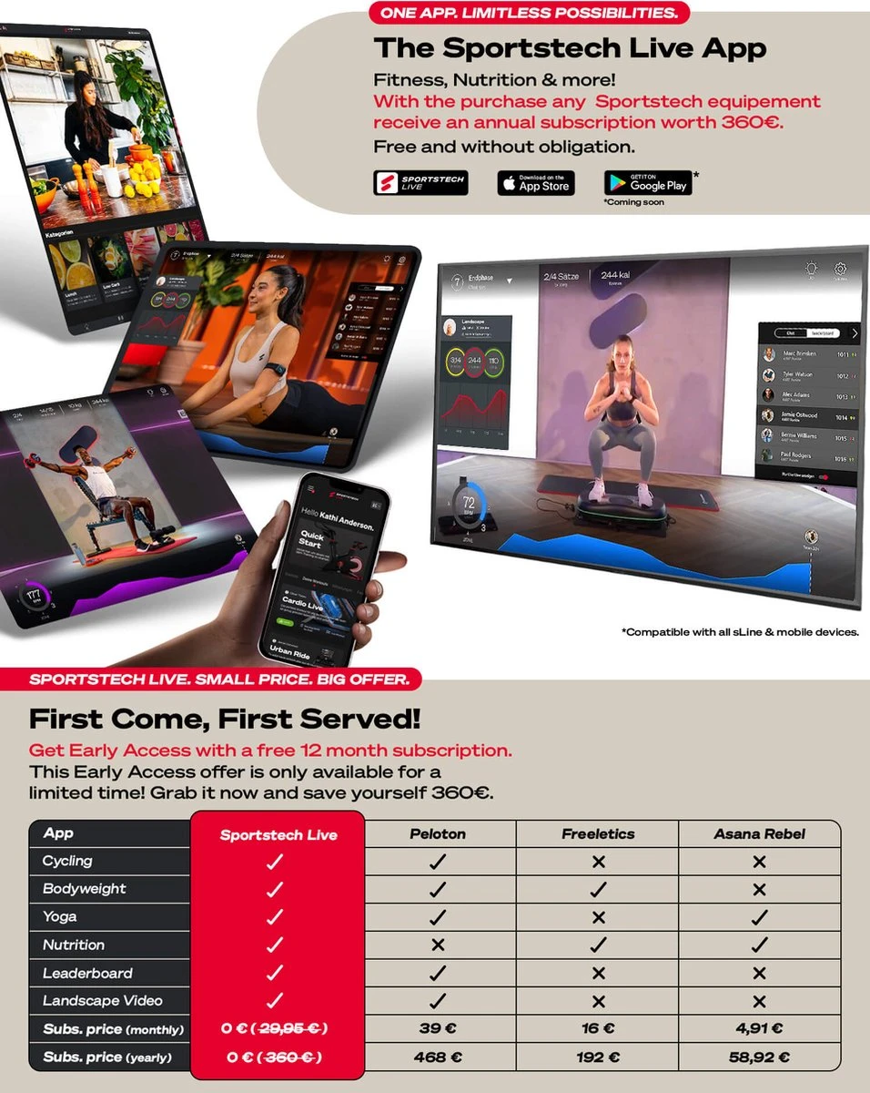 Sportstech Germany - 4D-trilplaat VP400 Met Uniek Gebogen Ontwerp - Afbeelding 7