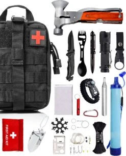 WILDGEAR® Survival Kit 35-delige Survival Set – Noodpakket – Overlevingspakket – Survival Armband – Survival Kit Outdoor – Survival Tool – Survival Kit Combat – Survival Kit Kinderen – Survival Kit Bushcraft – Survival Mes – Survival